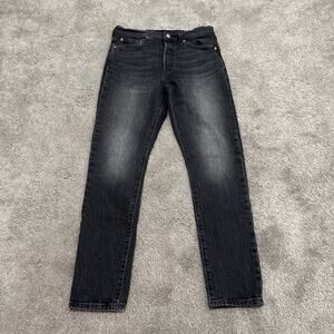 Levi's 501 Jeans Mens 29x30 Black Premium Button Fly Straight Leg Denim